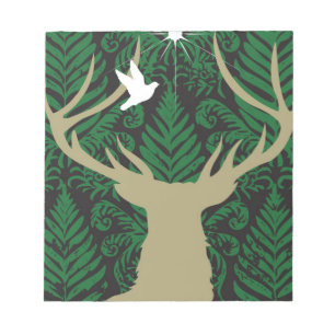 Bloc-note Silhouette d'un cerf, d'une colombe et d'une étoil
