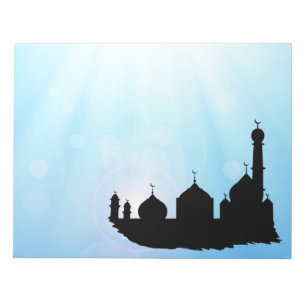 Bloc-note Silhouette mosquée avec rayons du soleil - Bloc-no