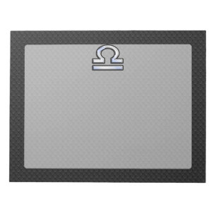 Bloc-note Silver Libra Zodiac Connexion en noir style peau d