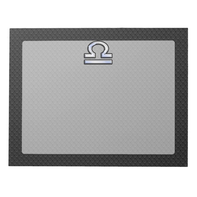 Bloc-note Silver Libra Zodiac Connexion en noir style peau d (Devant)