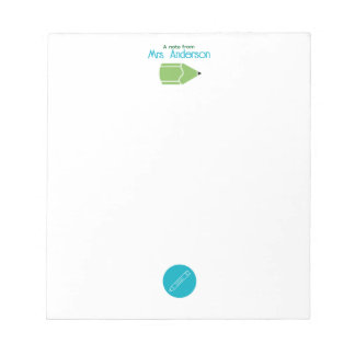 Bloc-note Simple Blue and Green Crayon Kindergarden Teacher