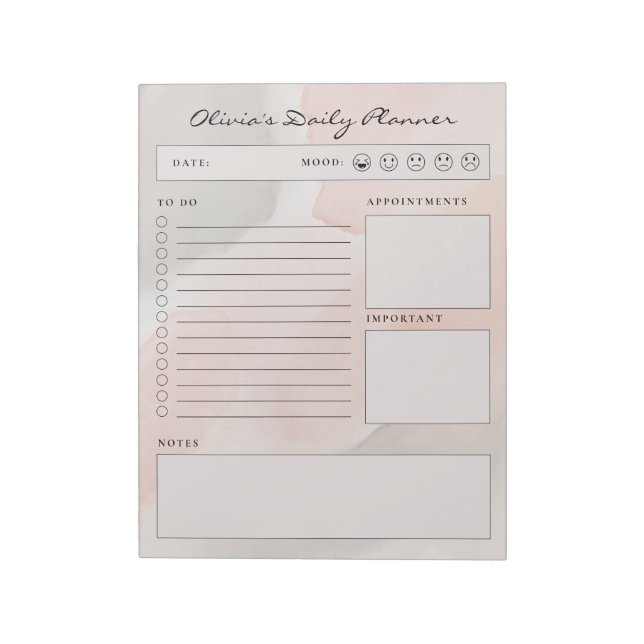 Bloc-note Simple Brown and Beige Minimalist Daily Planner (Tourné)