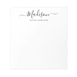 Bloc-note Simple Chic Minimaliste Script Tourbillonnant Nom 
