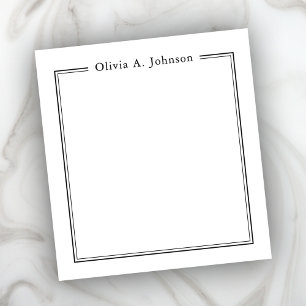 Bloc-note Simple Elegant Modern Black White Notepad