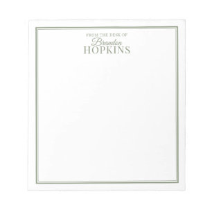 Bloc-note Simple From the Desk of Script Green