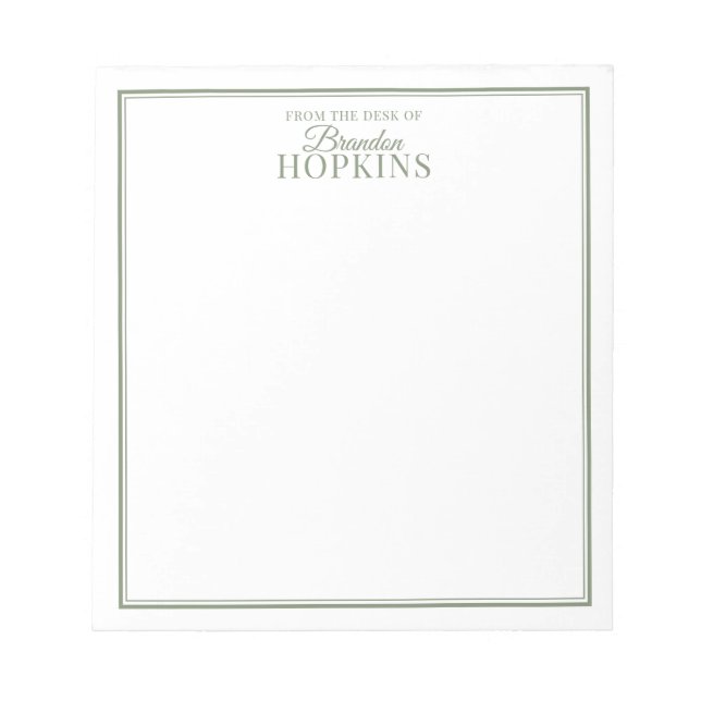 Bloc-note Simple From the Desk of Script Green (Devant)