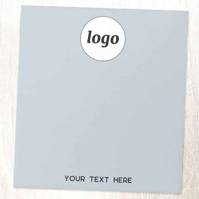 Bloc-note Simple Logo Text Business Promotional Powder Blue (Simple logo with custom text business branding promotional powder blue notepad)
