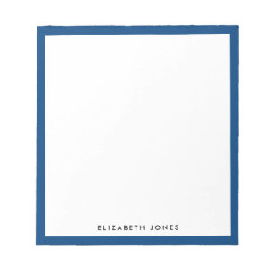Bloc-note Simple Marine Bleu Minimaliste Moderne Bordure Des