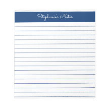 Simple Marine Blue Lined Personalized