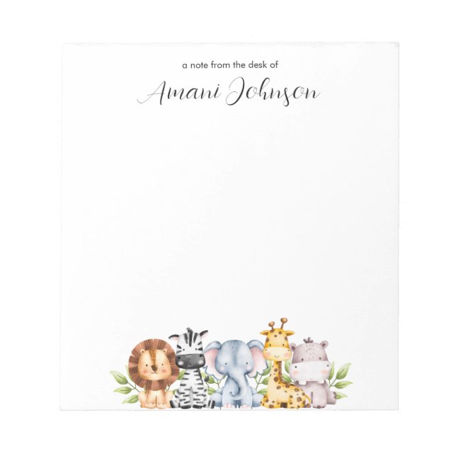 Bloc-note Simple mignonne Animaux Jungle Enfants (Devant)