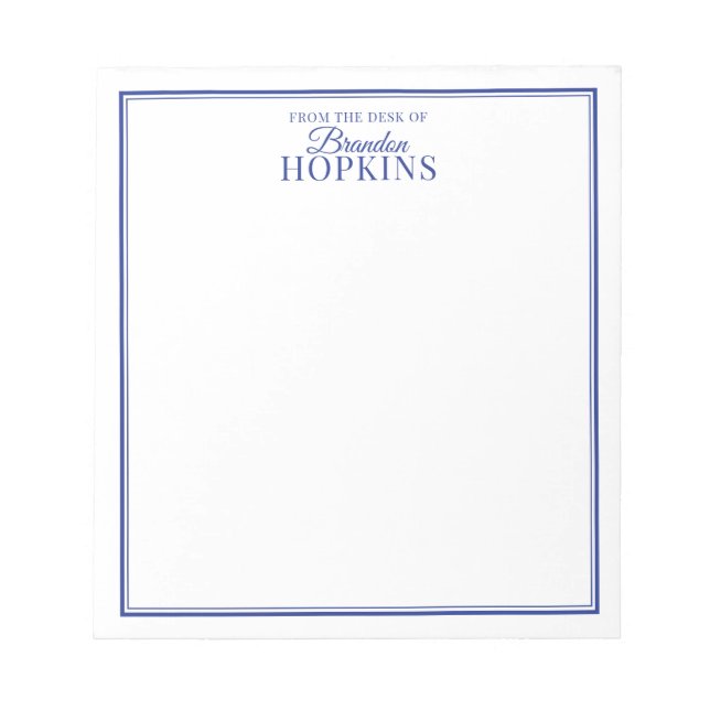 Bloc-note Simple moderne du bureau de Script bleu (Devant)
