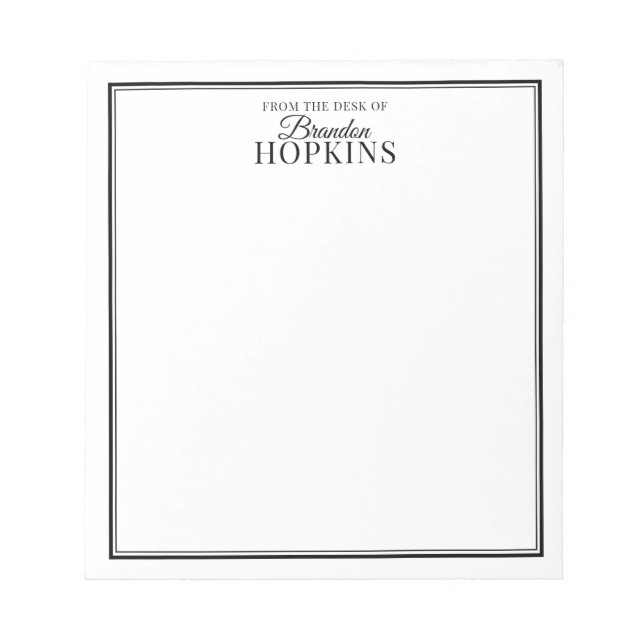 Bloc-note Simple moderne du bureau de script noir (Devant)