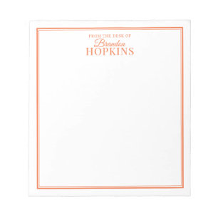 Bloc-note Simple moderne du bureau de Script Orange
