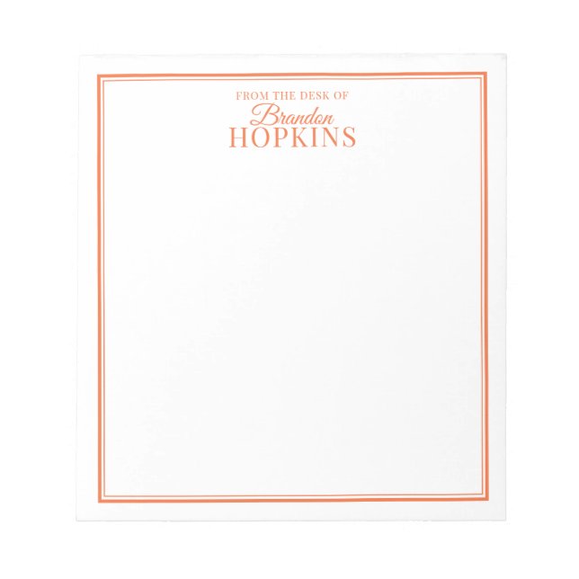 Bloc-note Simple moderne du bureau de Script Orange (Devant)
