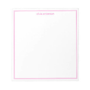 Bloc-note Simple moderne minimaliste rose deux bordures Mono
