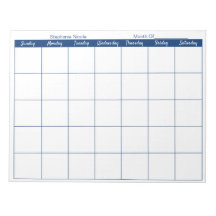 Simple Navy Blue Mince Bordure Nom Planificateur m