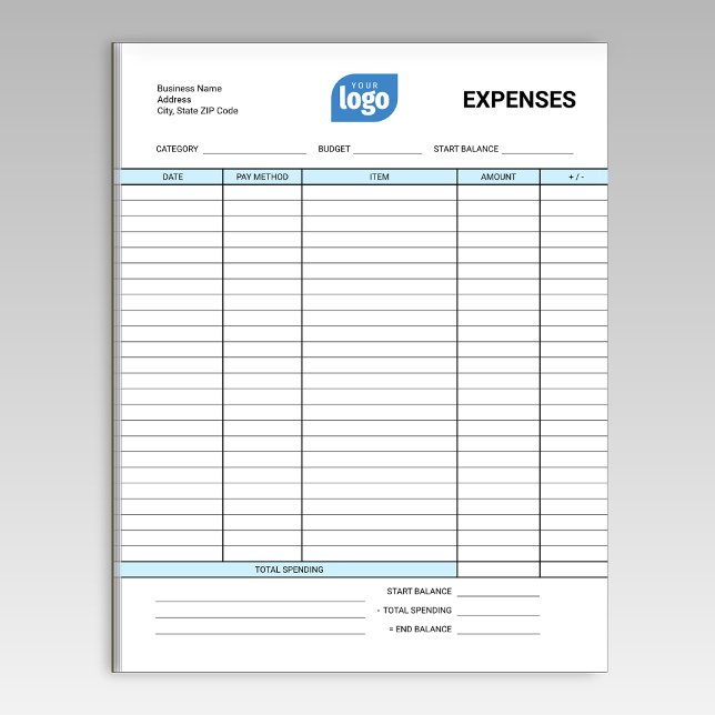 Bloc-note Simple Personalized Logo Business Expenses Notepad (Créateur téléchargé)