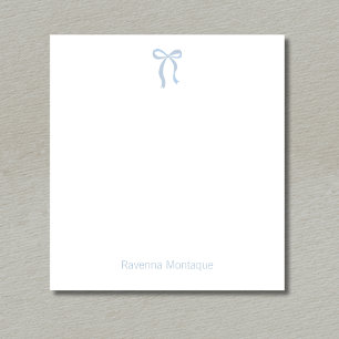 Bloc-note Simple ruban bleu poussiéreux Script Nom personnal
