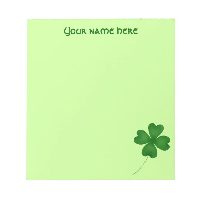 Bloc-note Simple shamrock (Devant)
