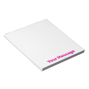 Bloc-note Simple Votre Message Texte Rose Foncé Blanc