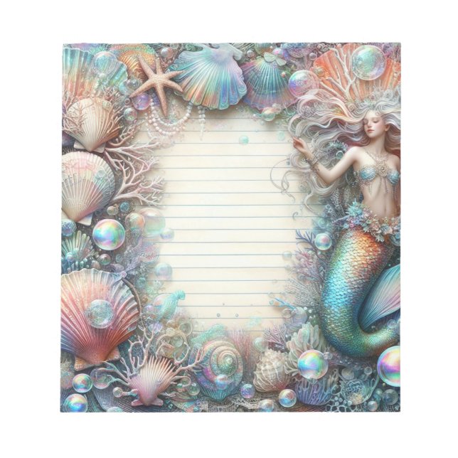 Bloc-note Sirène Sous La Mer (Devant)