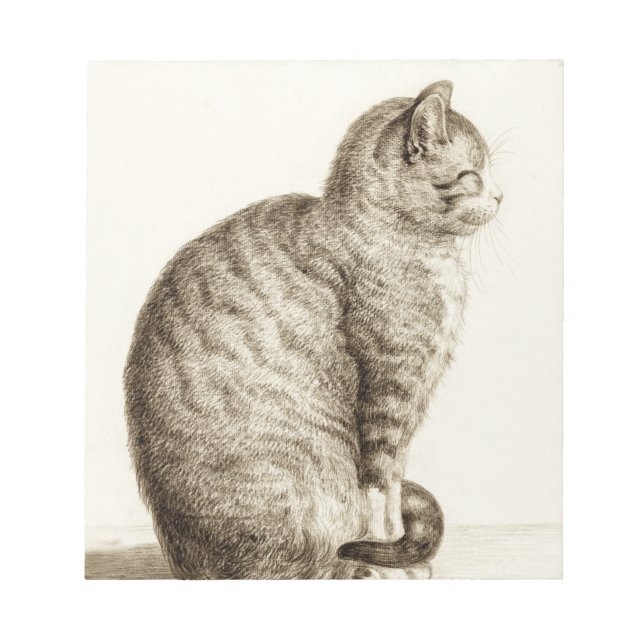 Bloc-note Sitting cat black and white pencil drawing (Devant)