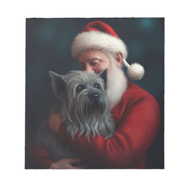 Bloc-note Skye Terrier avec Noël Festif du Père Noël (Devant)