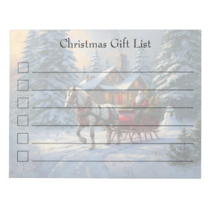 Bloc-note Sleigh Père Noël à cheval de Noël