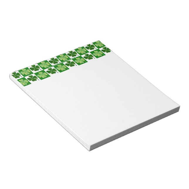 Bloc-note SlipperyJoe's Green four-leaf clovers Saint Patric (Incliné)