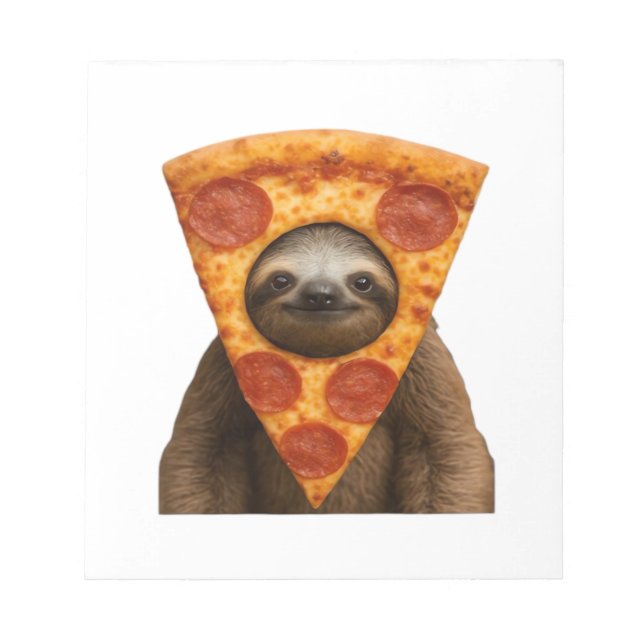 Bloc-note Sloth pizza funny weird prank meme cute happy chri (Devant)