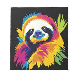 Bloc-note Sloth Portrait Illustration Watercolour Painting