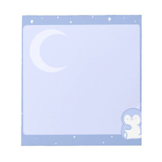 Bloc-note Soft Penguin Night Notepad | Calm Pastel Memo Pad