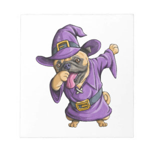 Bloc-note Sorcière Dabbing Pug Mignon Halloween Pugs Drôle D