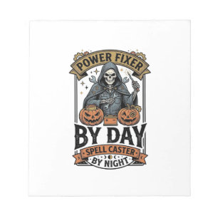 Bloc-note Sorcière de réparation de batterie Funny Halloween
