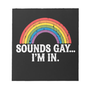 Bloc-note Sounds Gay I'm In Rainbow LGBTQ Vintage Retro