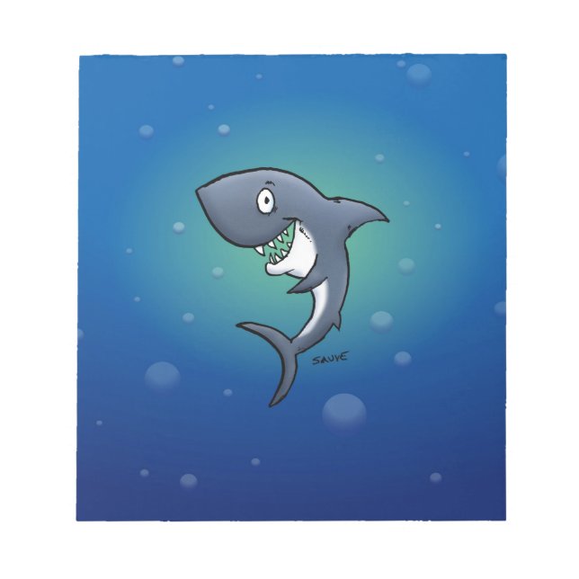 Bloc-note Sourire un requin drôle sur un Arrière - plan bleu (Devant)