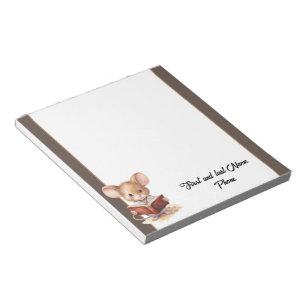 Bloc-note Souris mignonne avec livre