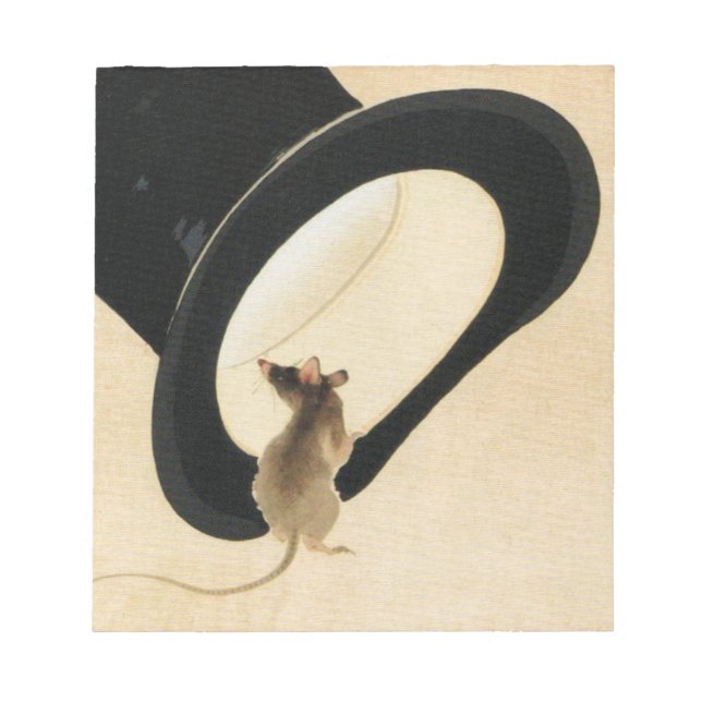 Bloc-note Souris Top Hat Rat chinois Année Zodiac Anniversai (Devant)