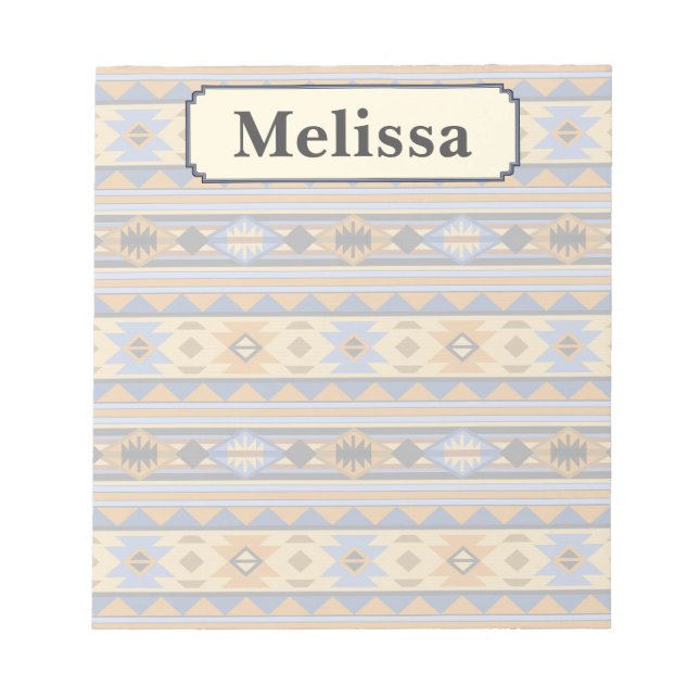 Bloc-note Southwest Design Gold Blue Grey Tribal Motif (Devant)
