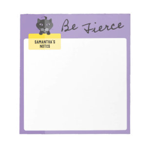 Bloc-note Soyez Fierce Sable Chat Noir Note Personnalisée Vi