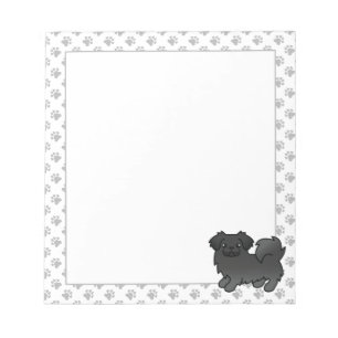 Bloc-note Spaniel Tibétain Noir Chien de Dessin Animé Mignon