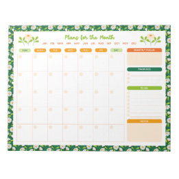 Bloc-note Spring Daisies & Vine Monthly Sunday Start Planner