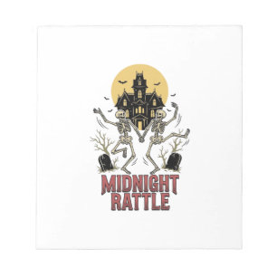 Bloc-note Squelette dansant Halloween Manoir hanté Vintage G