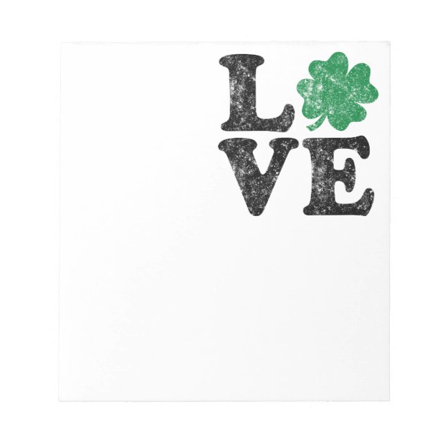Bloc-note St Patrick's Day LOVE Shamrock irlandais (Devant)