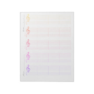 Bloc-note Staff & Ukulele Tab Paper – Printable Template