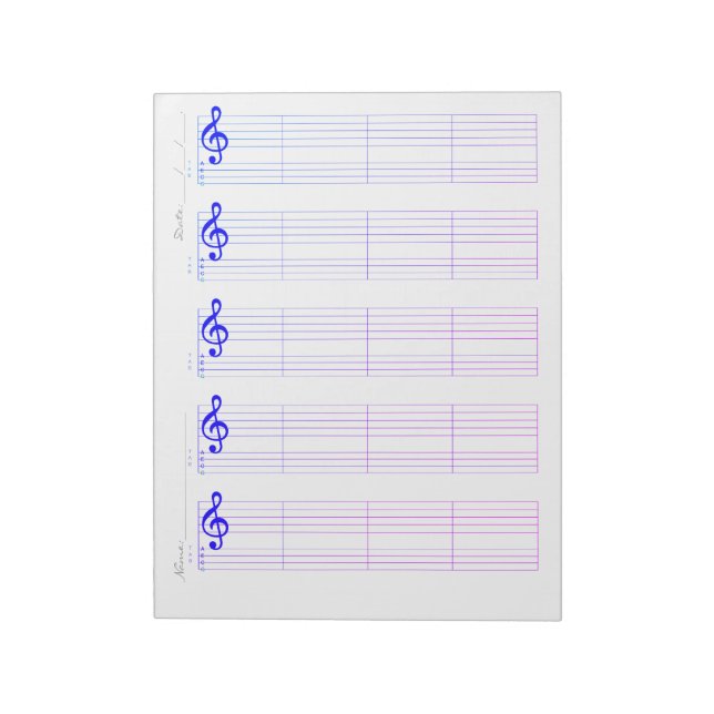 Bloc-note Staff & Ukulele Tab Paper – Printable Template (Tourné)