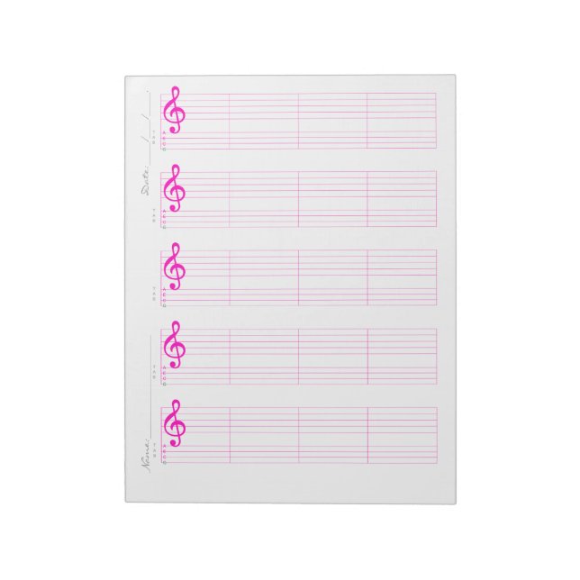 Bloc-note Staff & Ukulele Tab Paper – Printable Template (Tourné)