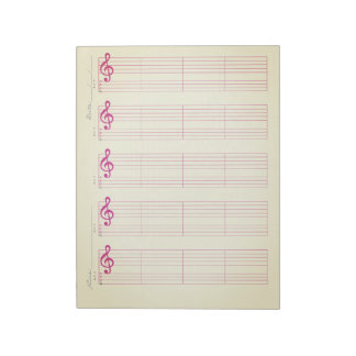 Bloc-note Staff & Ukulele Tab Paper – Printable Template