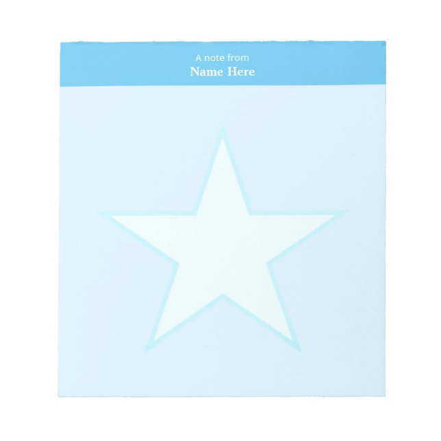 Bloc-note Star on Light Turquoise Simple (Devant)
