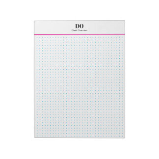 Bloc-note Stationery Monogram Initials Dot Grid Notepad